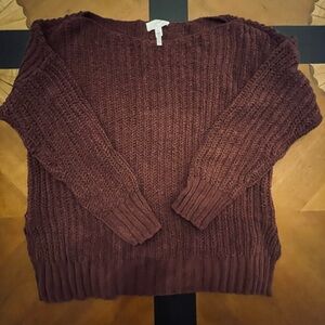 Soma Weekend Burgundy Cozy Crew Neck Sweater